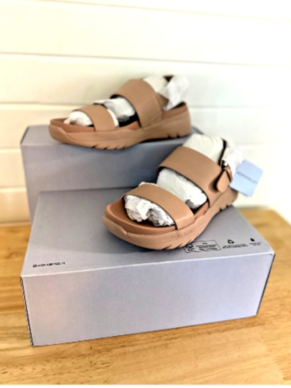 Aerosoles Hari Women's 7.5M Cipria Tan Chunky Platform Sport Sandals NIB